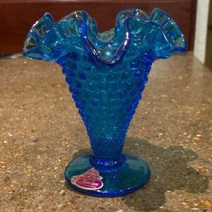 Fenton Hobnail Ruffled Vase